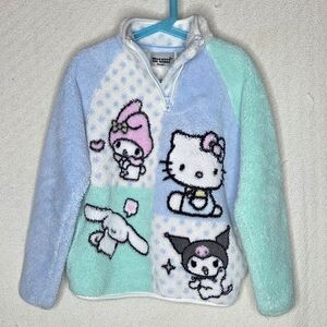 Hello Kitty Kids Fleece Pullover - Blue and Mint
